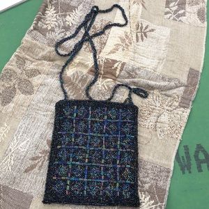 Beaded shoulder evening purse